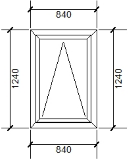 [112446] Used Thermal Plus Prefab IS Window Open Mid W0800 H1200